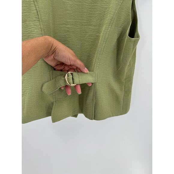 Maison D'Amelie green Vest cinch buckle in back size 8 preppy it girl summer - Picture 7 of 8